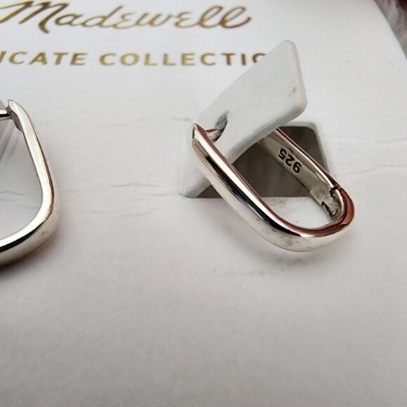 NEW Madewell Demi-Fine Carbiner Elegant Sterling Silver Hoop Earrings - Picture 9 of 9